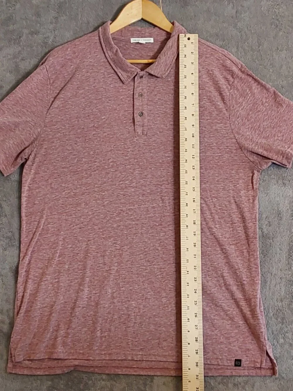 Threads 4 Thought Men's Heather Mauve Polo Shirt XL Organic Cotton Blend